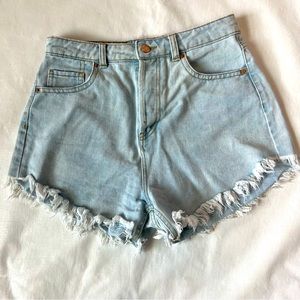 Wild Fable Button Fly High Waisted Raw Hem Denim Jean Shorts Size 6